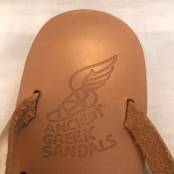 Ancient Greek Sandals Leather Slide Sandal Size 39 in Silver, Rose & Gold -  New - Picture 4 of 9